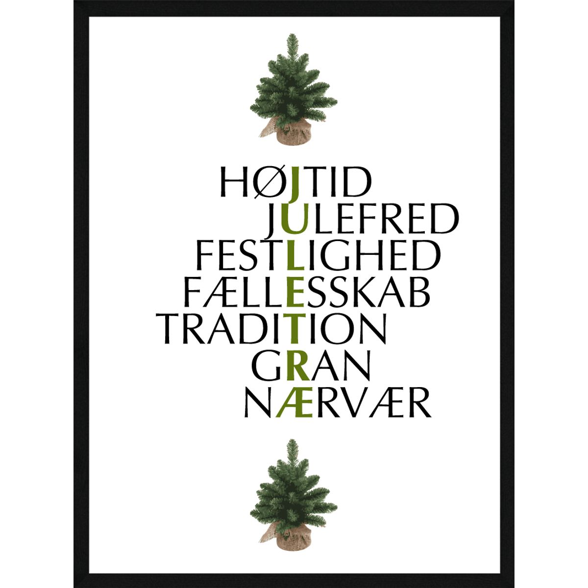 Juletræ citat juleplakat