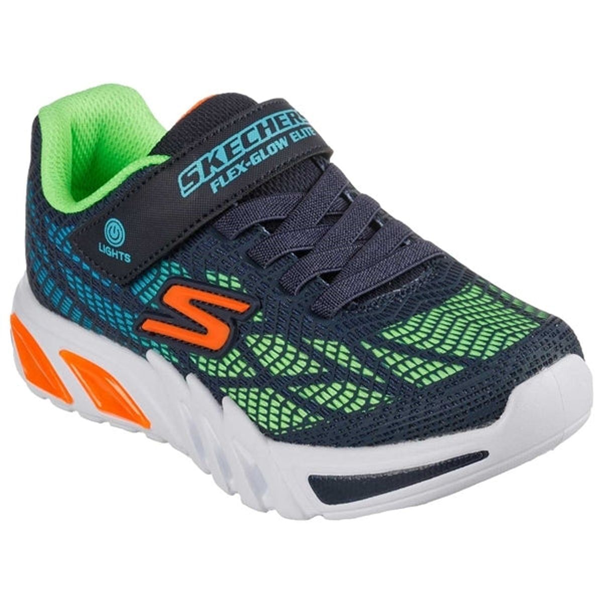 Skechers - Boys Flex-Glow-Elite, 76-0802 / 76-0886- Blå/Grøn - 24