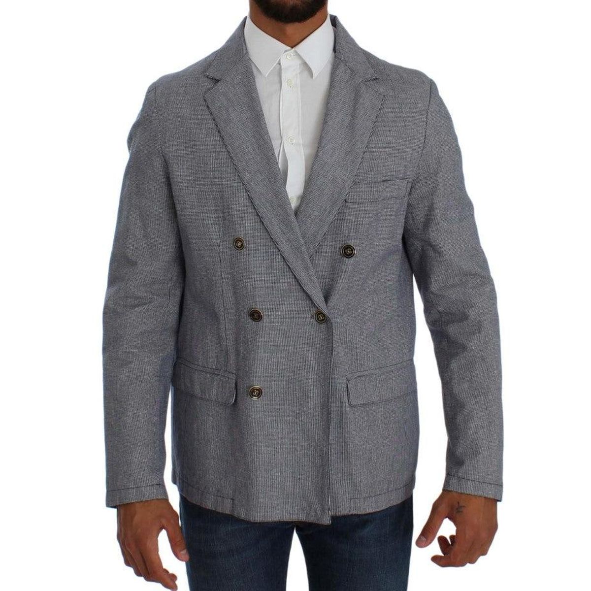 Master Coat Elegant Double-Breasted Blue Blazer