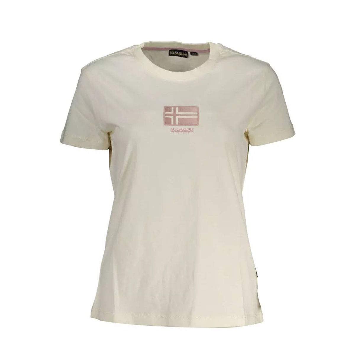 Napapijri Chic White Logo Tee with Unique Print