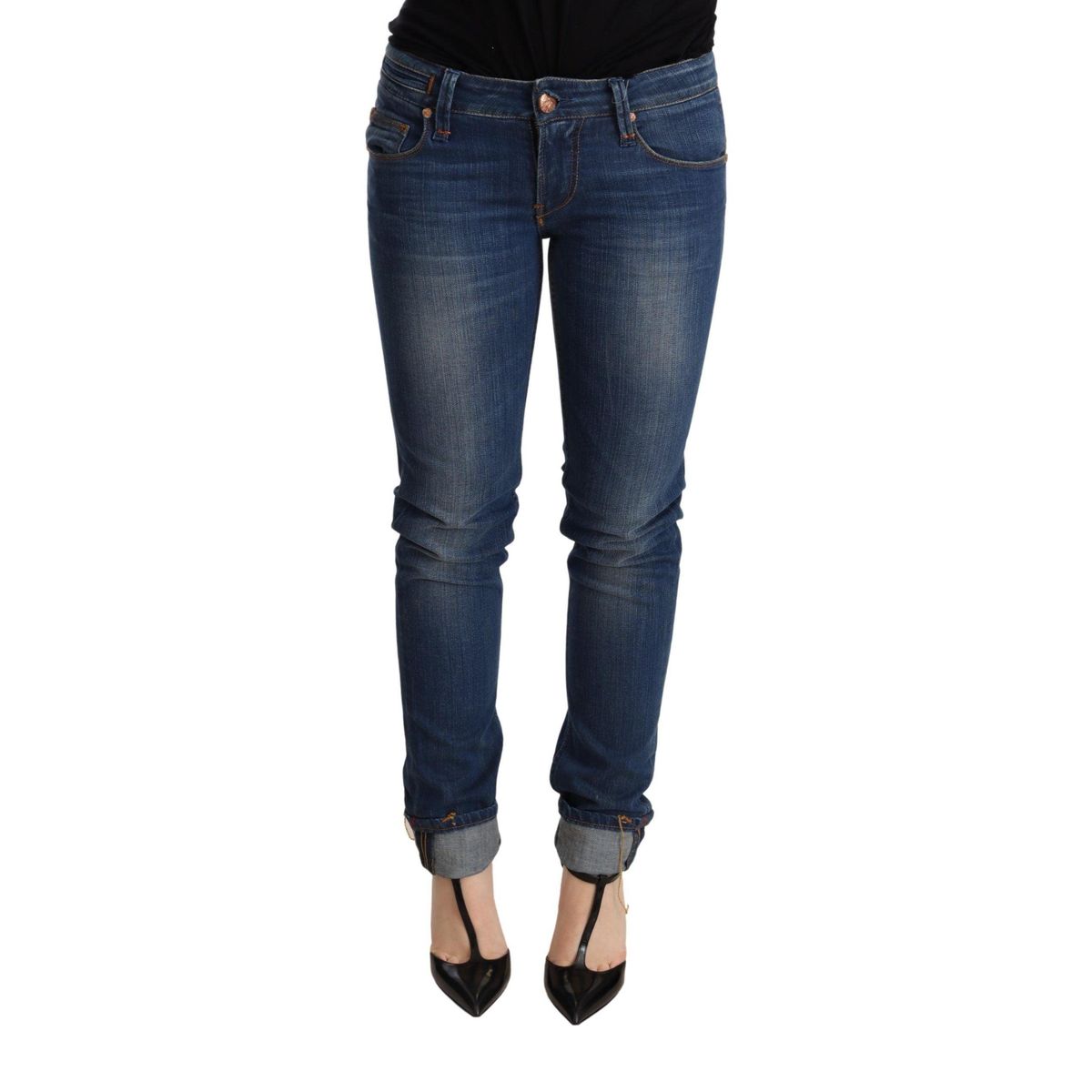 Acht Chic Blue Washed Push-Up Skinny Jeans