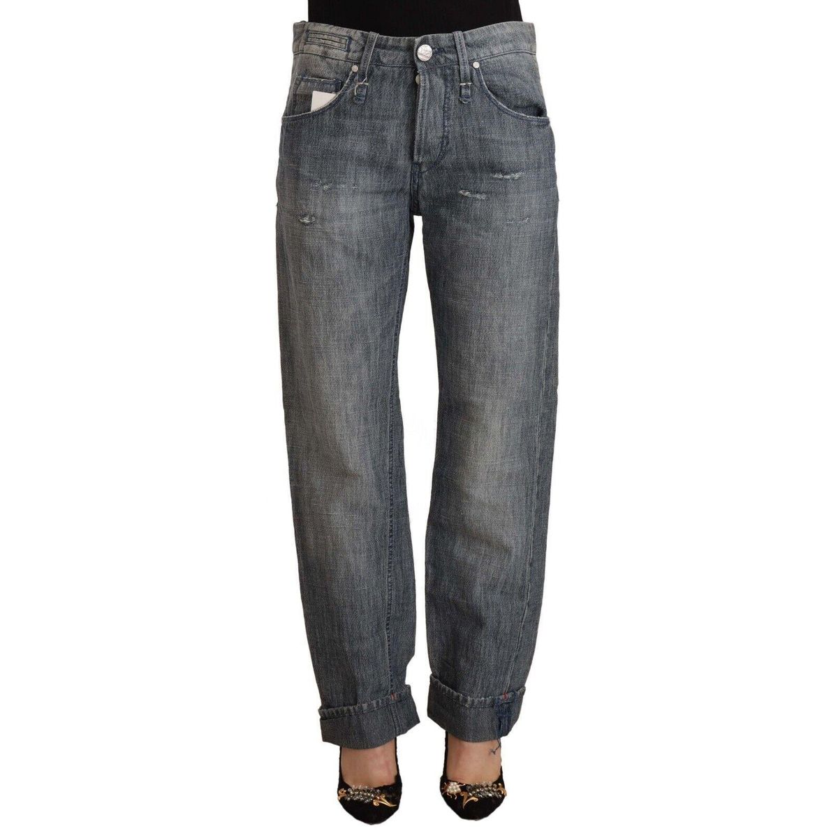 Acht Chic Gray Washed Straight Cut Jeans