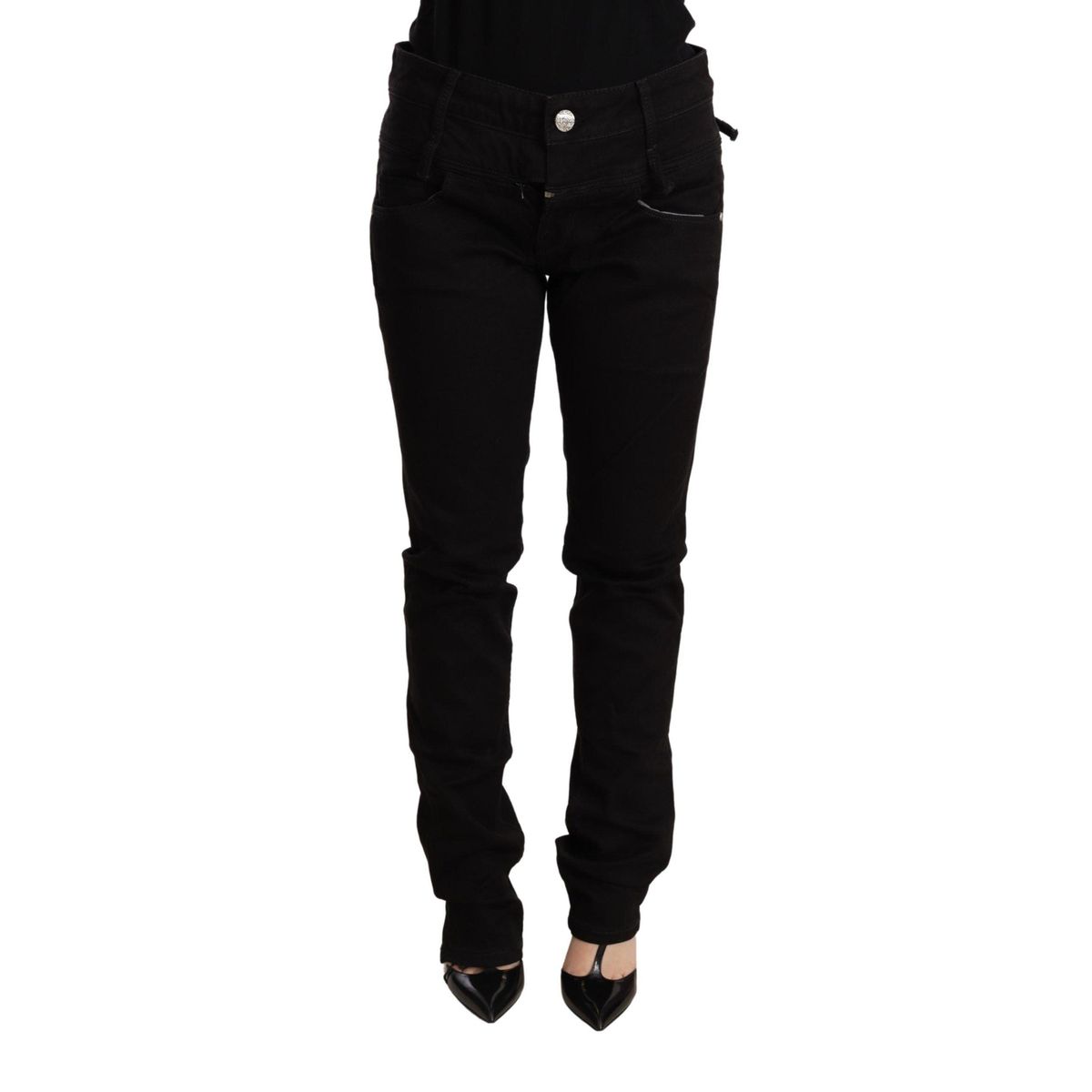 Acht Chic Low Waist Skinny Black Denim