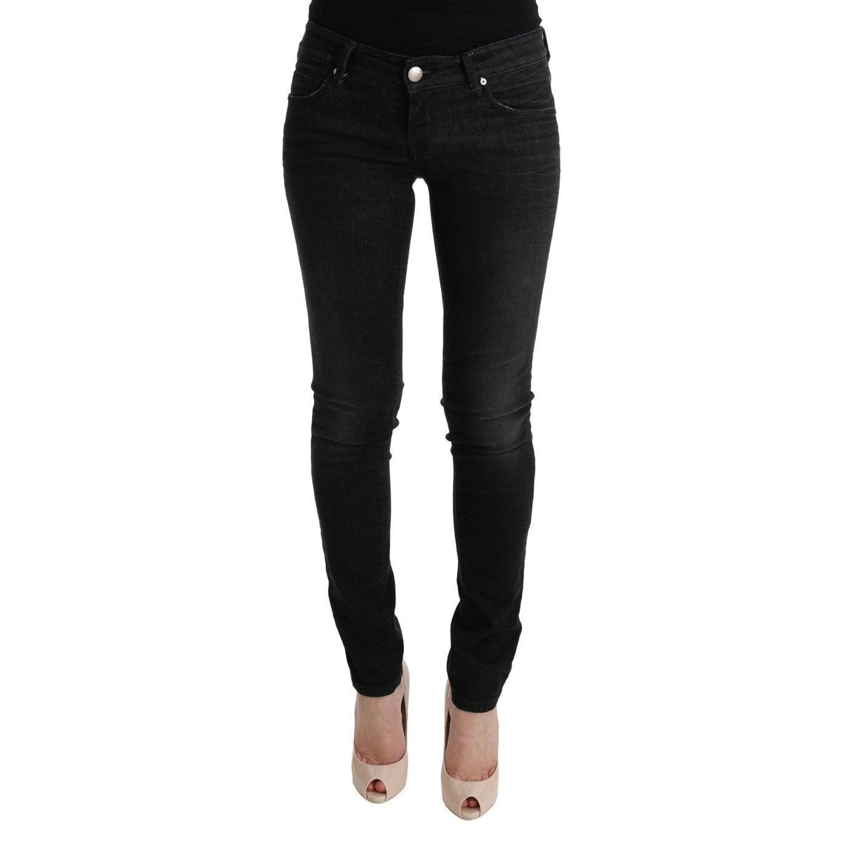 Acht Chic Slim Fit Black Cotton Jeans