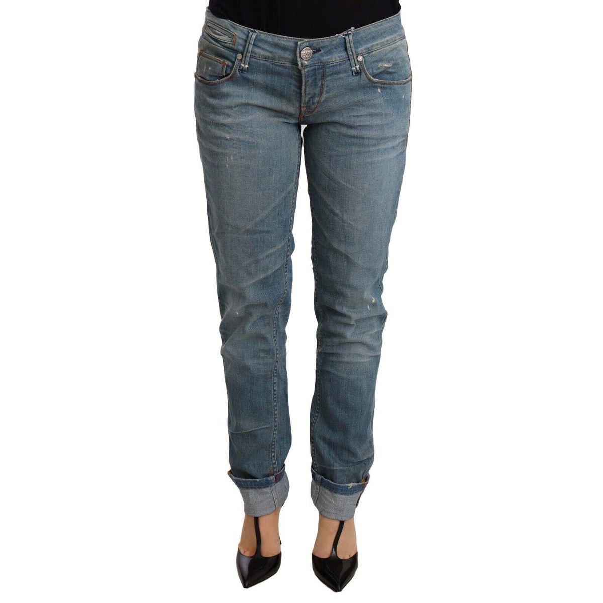 Acht Chic Washed Cotton Denim with Folded Hem