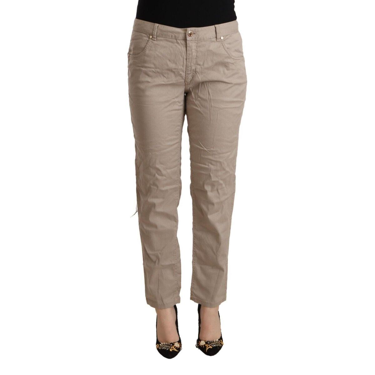 Acht Beige Mid Waist Tapered Pants