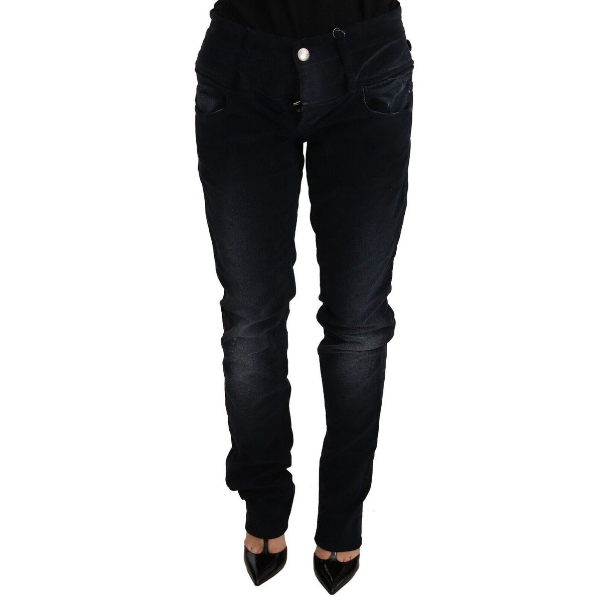 Acht Elegant Dark Blue Slim-Fit Denim