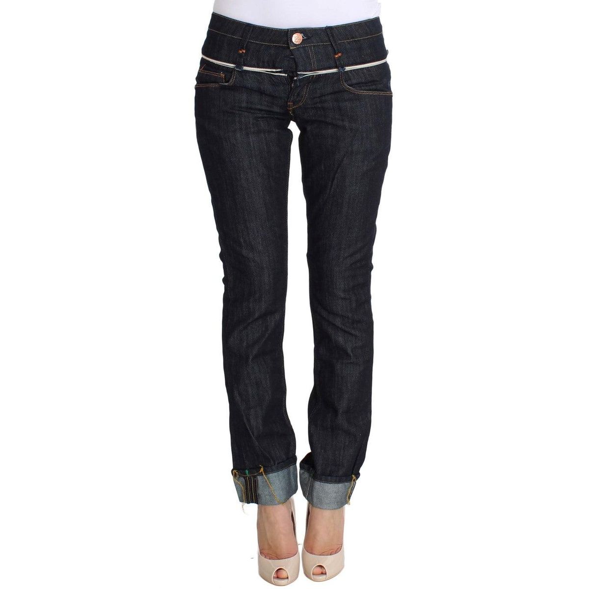 Acht Elegant Straight Leg Dark Blue Jeans