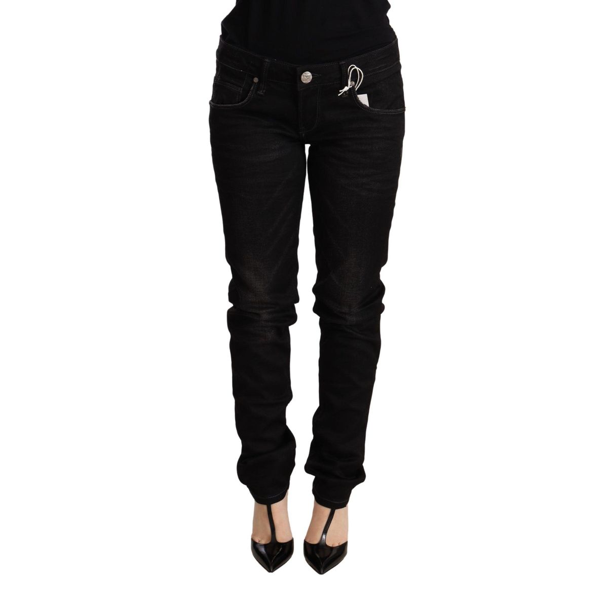 Acht Sleek Black Wash Skinny Jeans