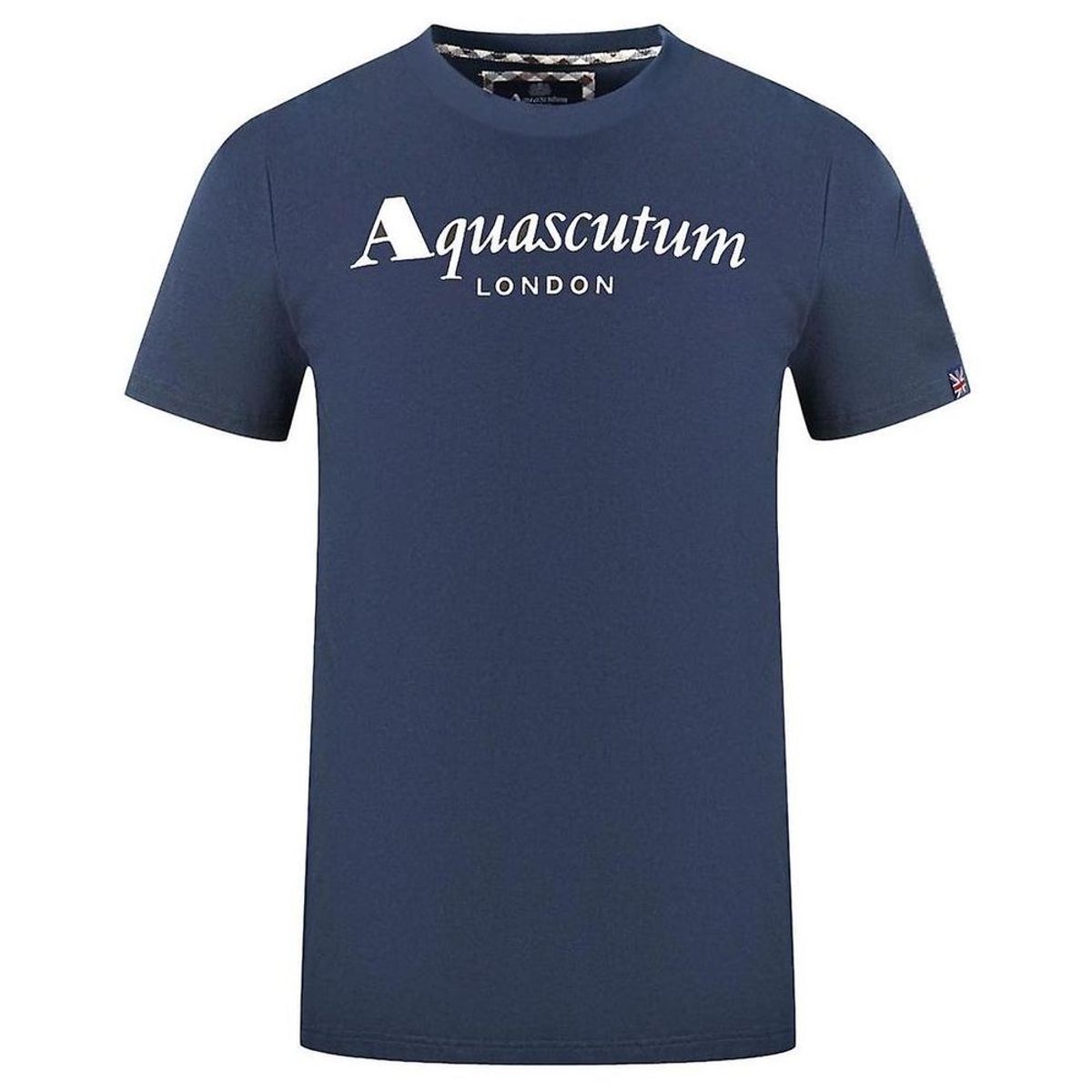 Aquascutum Elegant Cotton Tee with Iconic Flag Detail