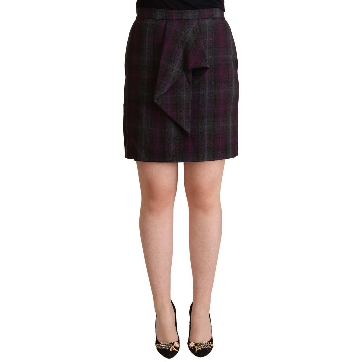 BENCIVENGA Elegant High Waisted Checkered Skirt