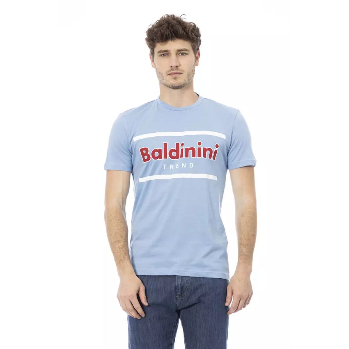 Baldinini Trend Blå Bomuld T-Shirt