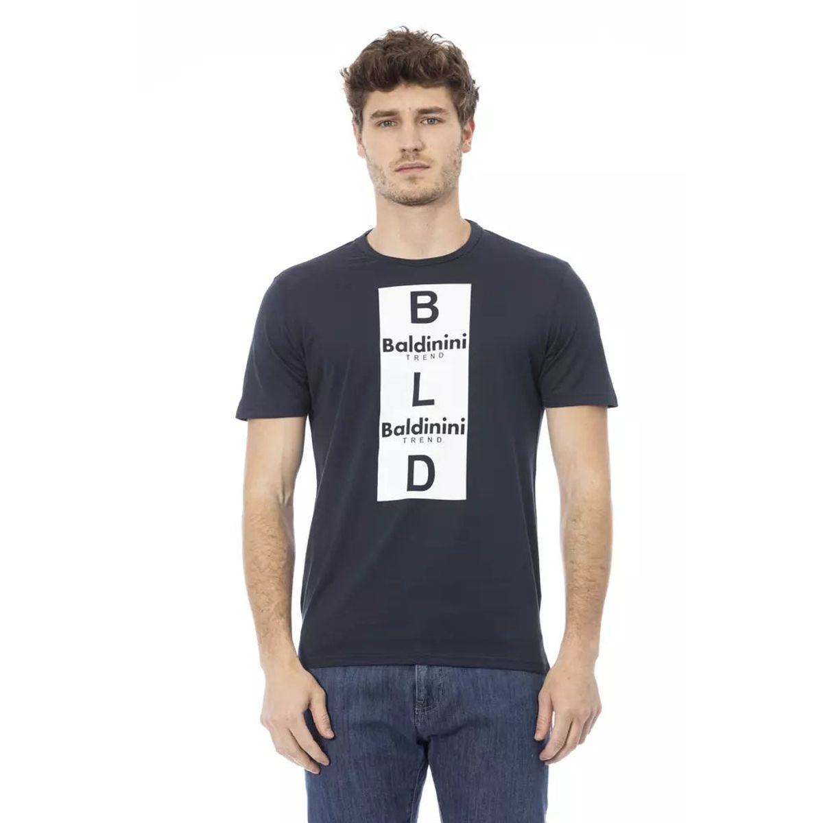 Baldinini Trend Blå Bomuld T-Shirt