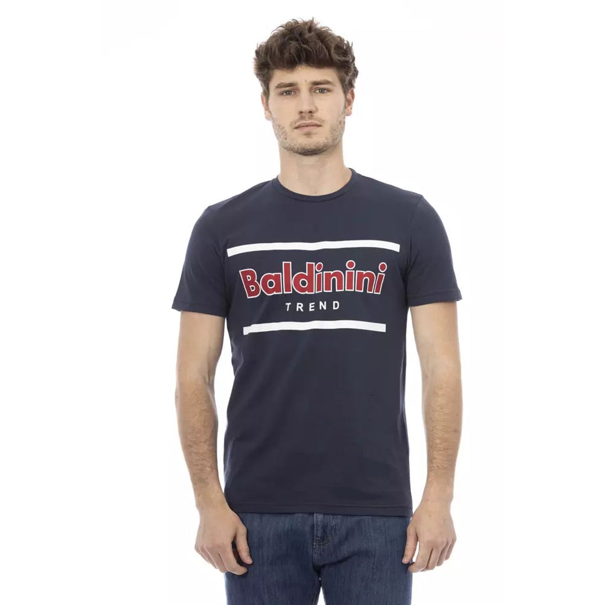 Baldinini Trend Blå Bomuld T-Shirt