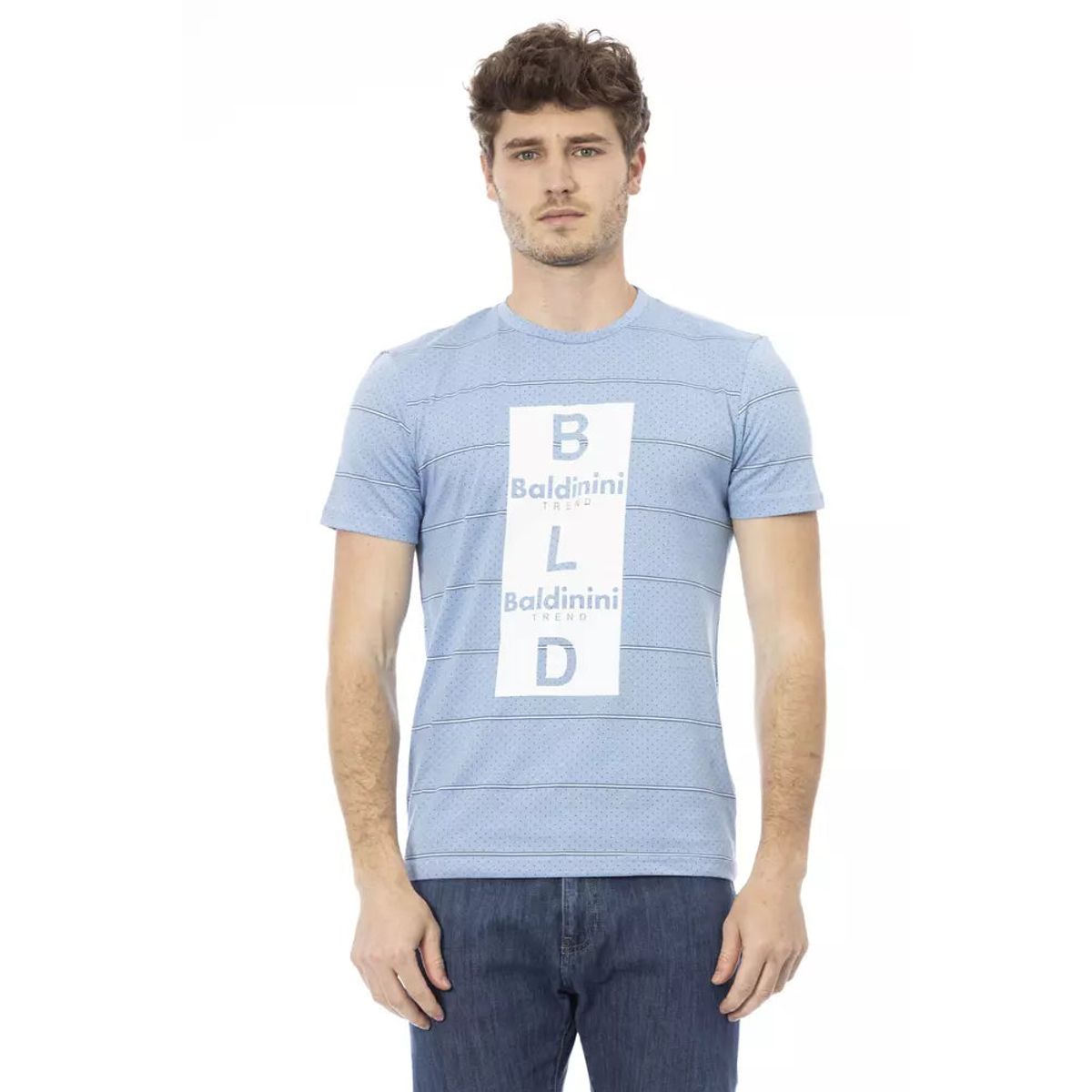 Baldinini Trend Blå Bomuld T-Shirt