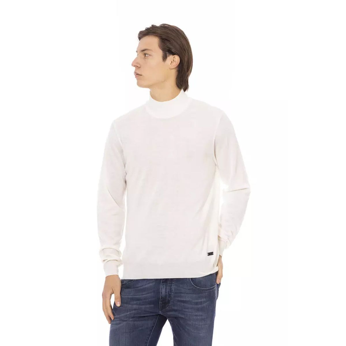 Baldinini Trend Elegant White Turtleneck Sweater