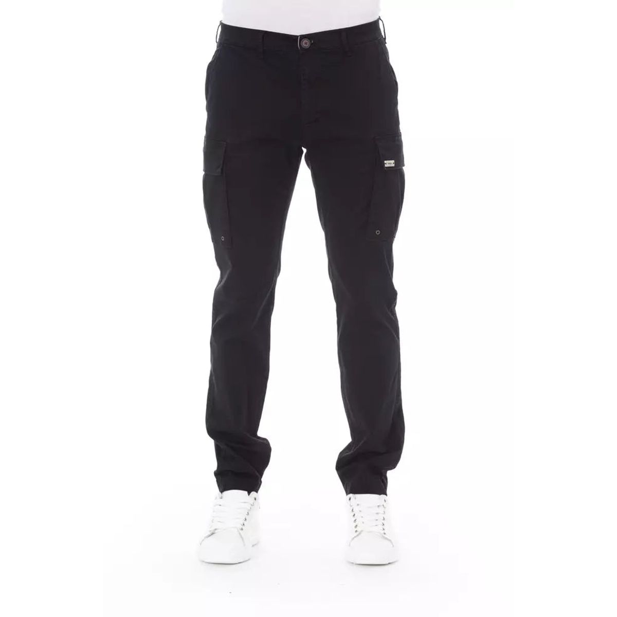 Baldinini Trend Sleek Black Cargo Trousers - Stretch Cotton Blend