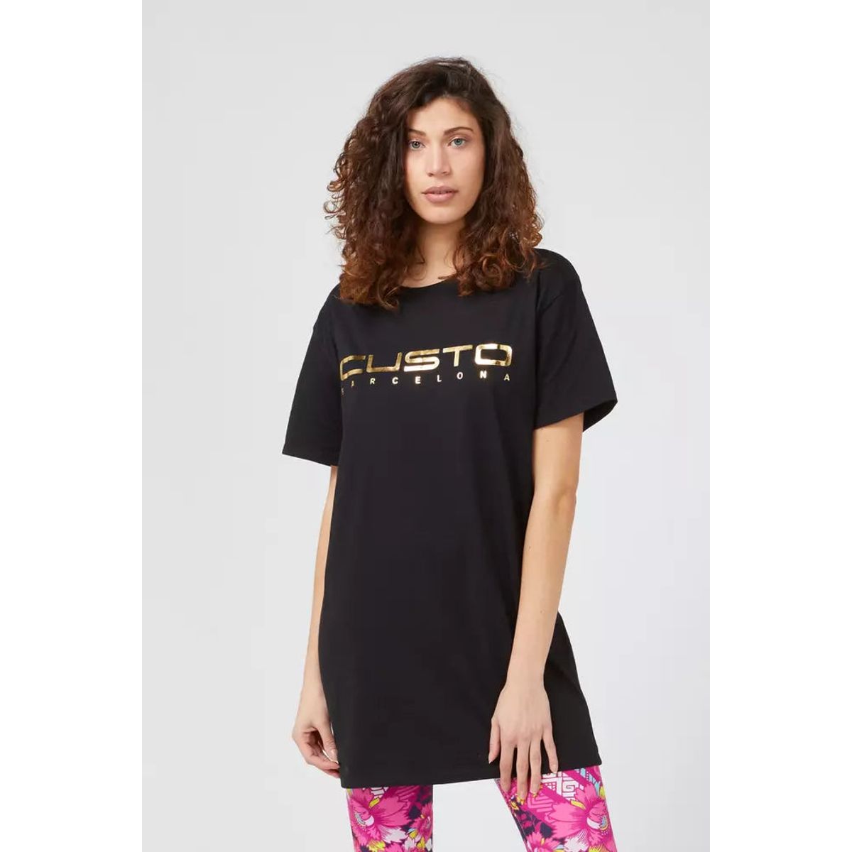 Custo Barcelona Chic Oversized Cotton Tee with Statement Front Print