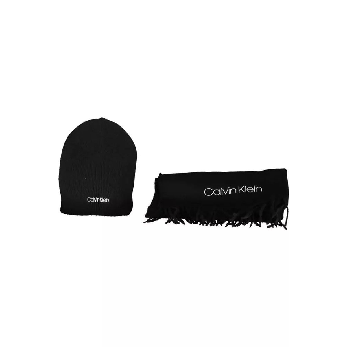 Calvin Klein Chic Monochrome Scarf and Cap Ensemble