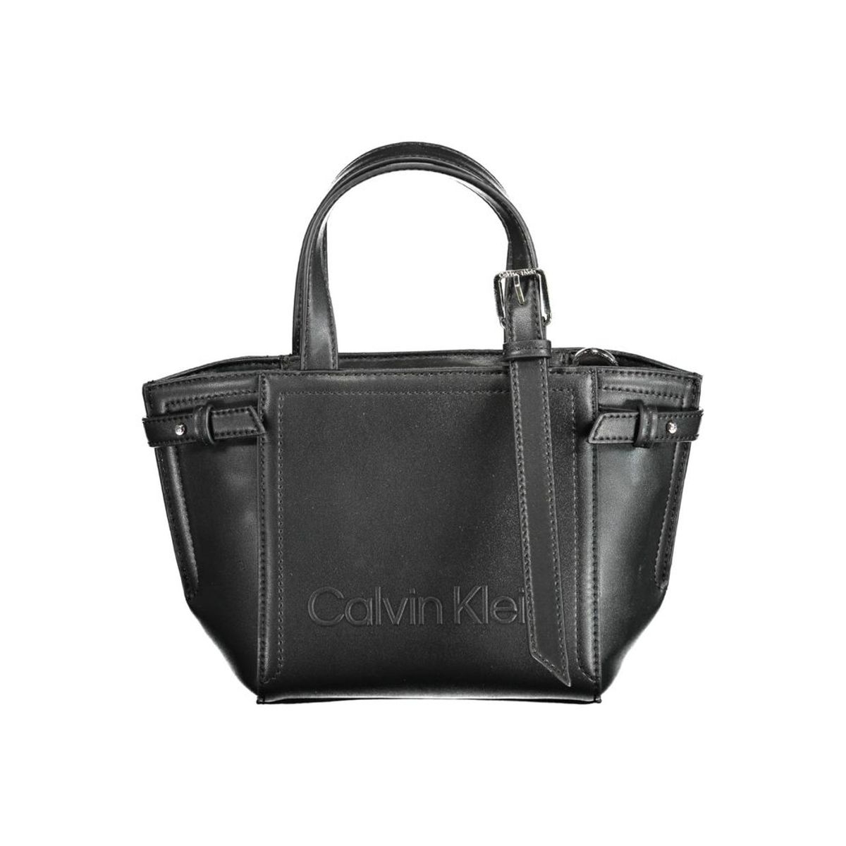 Calvin Klein Chic Black Shoulder Handbag with Zip Closure