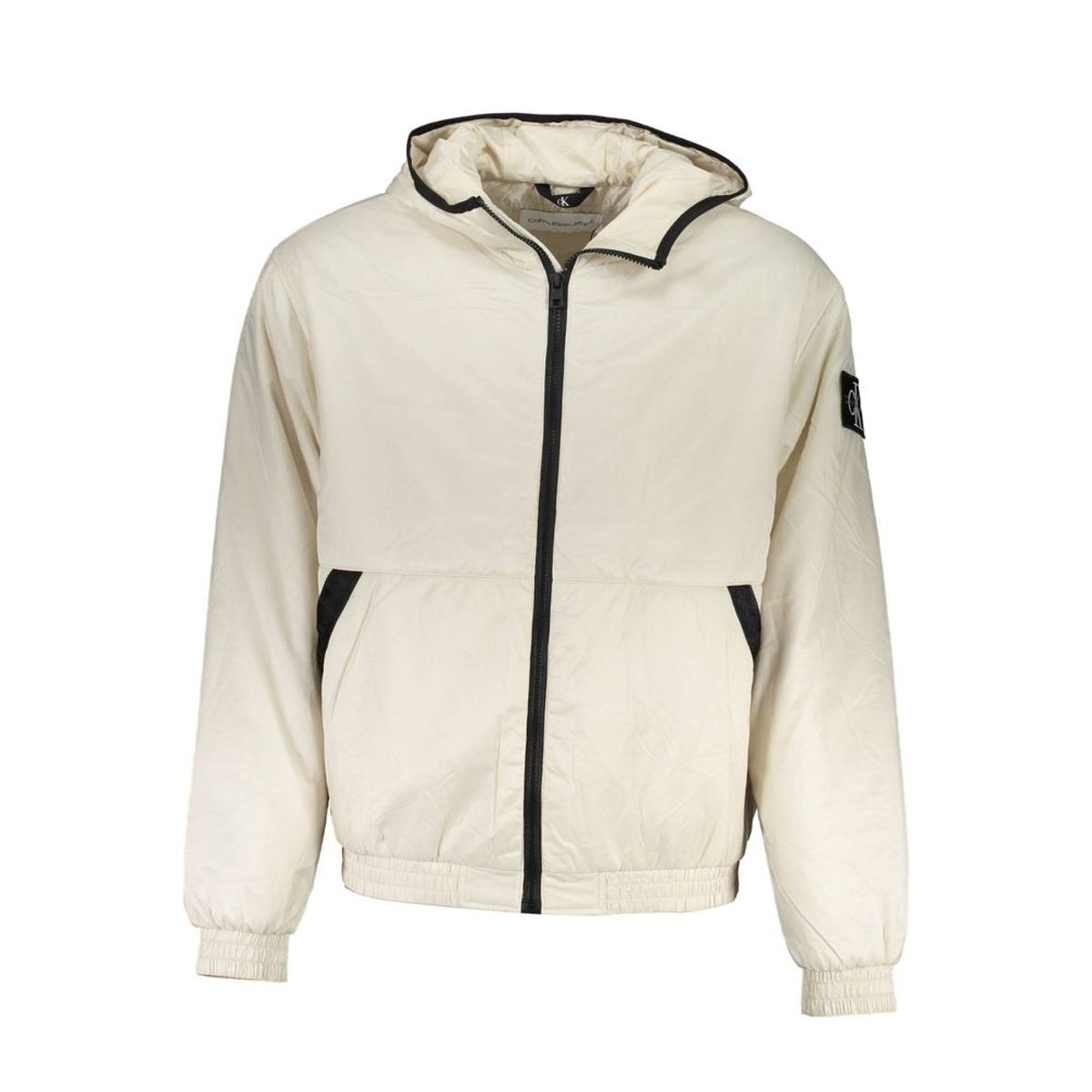 Calvin Klein Elegant Beige Hooded Jacket - Timeless Outerwear