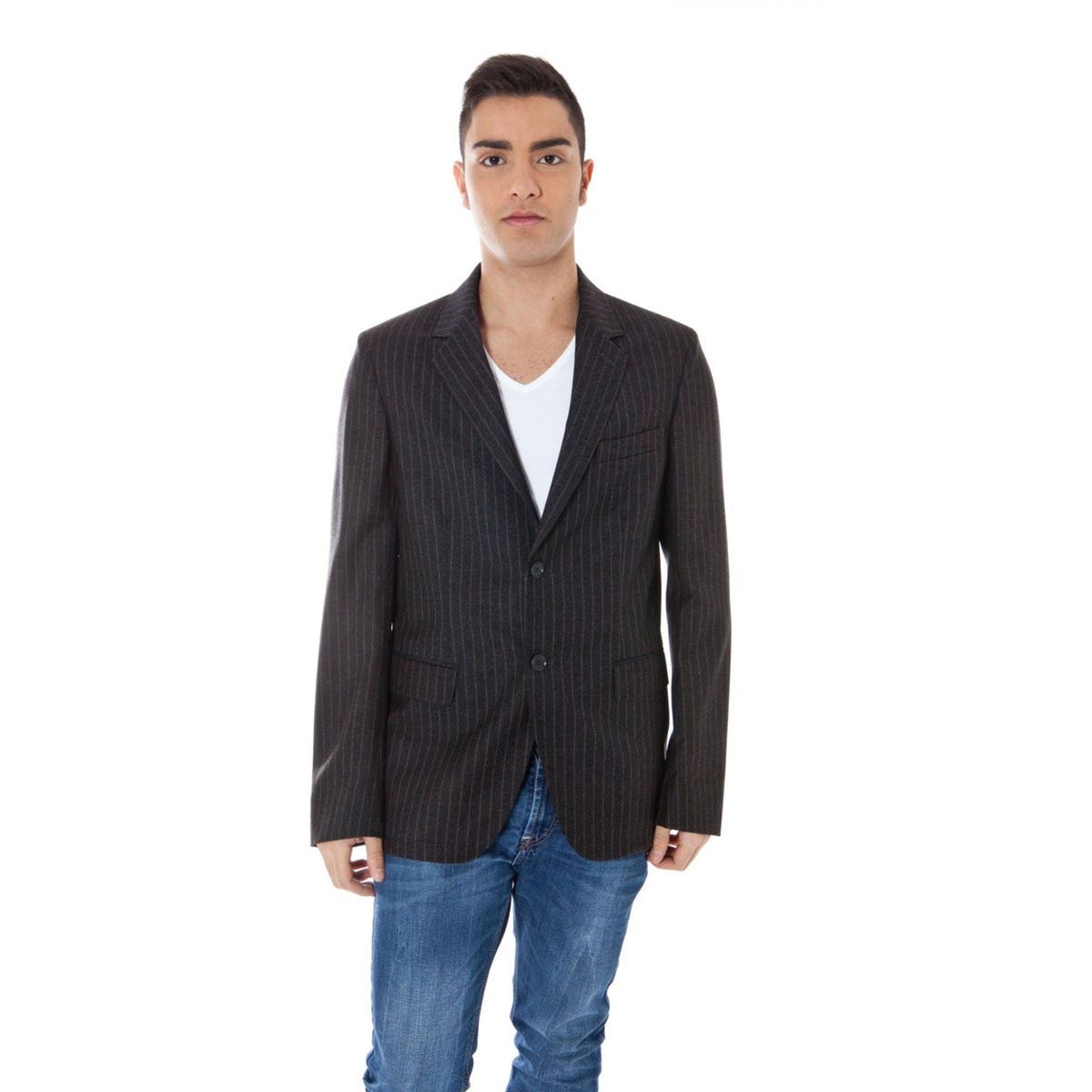 Calvin Klein Elegant Gray Woolen Jacket Classic Style