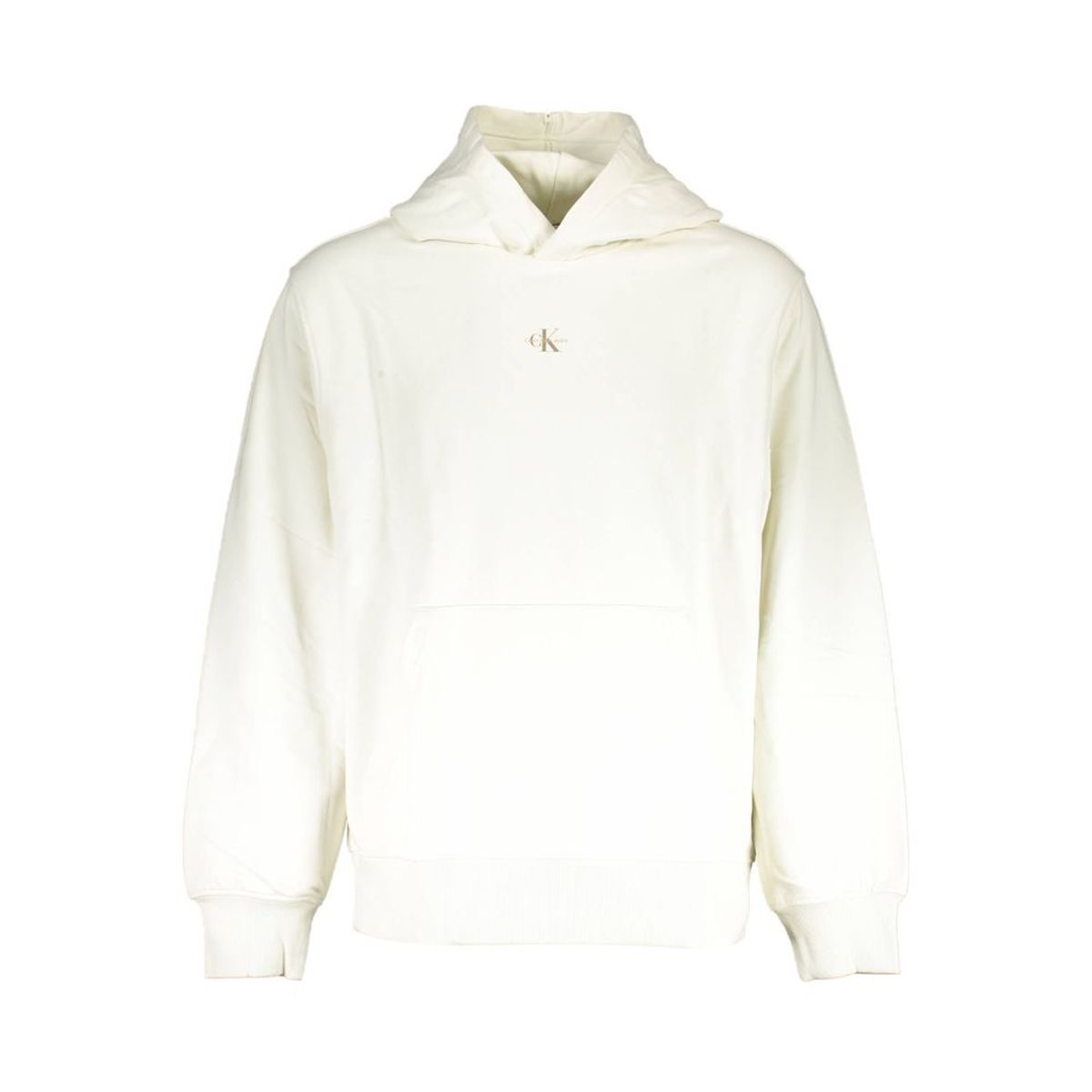 Calvin Klein Elegant White Hooded Sweatshirt with Logo