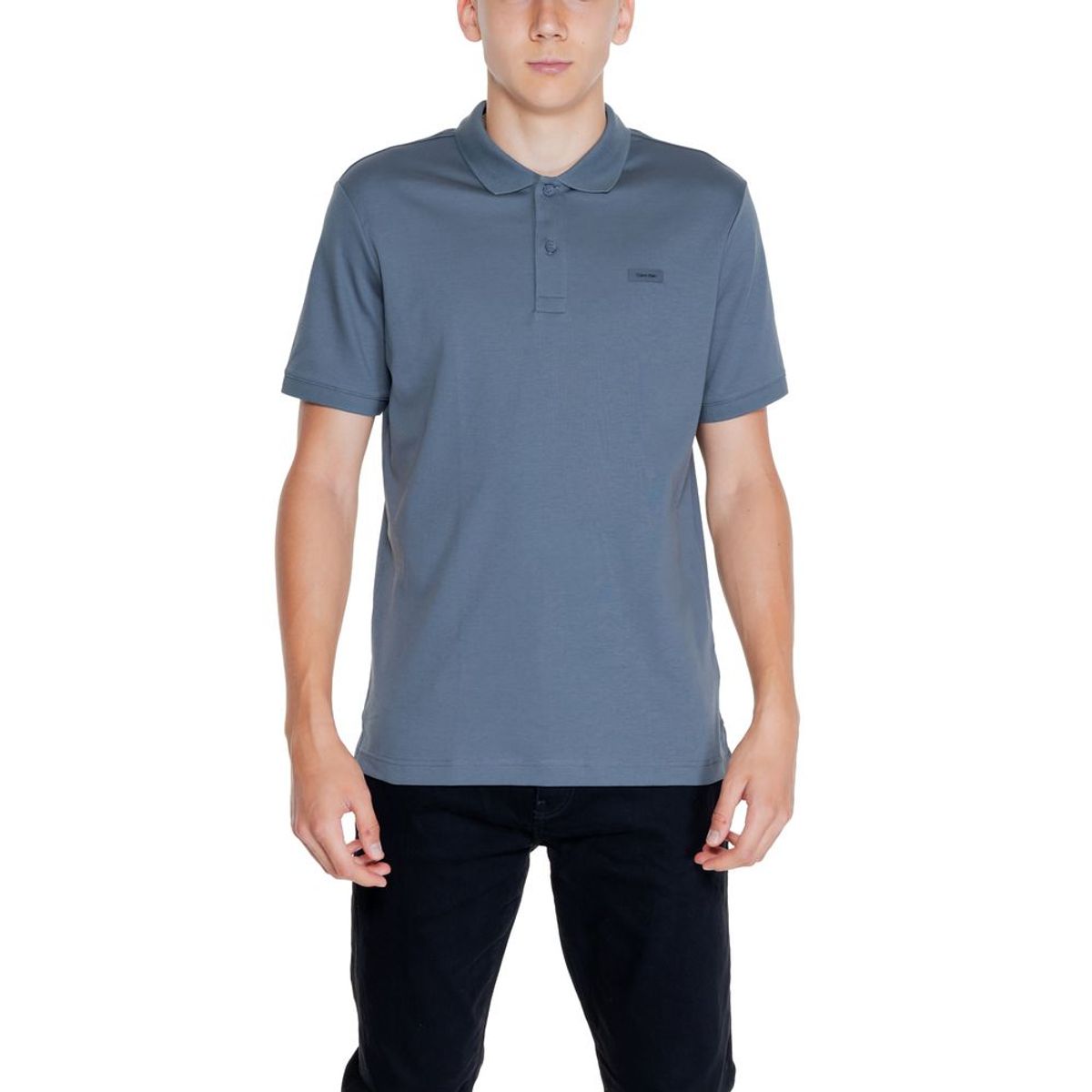 Calvin Klein Gray Cotton Polo Shirt