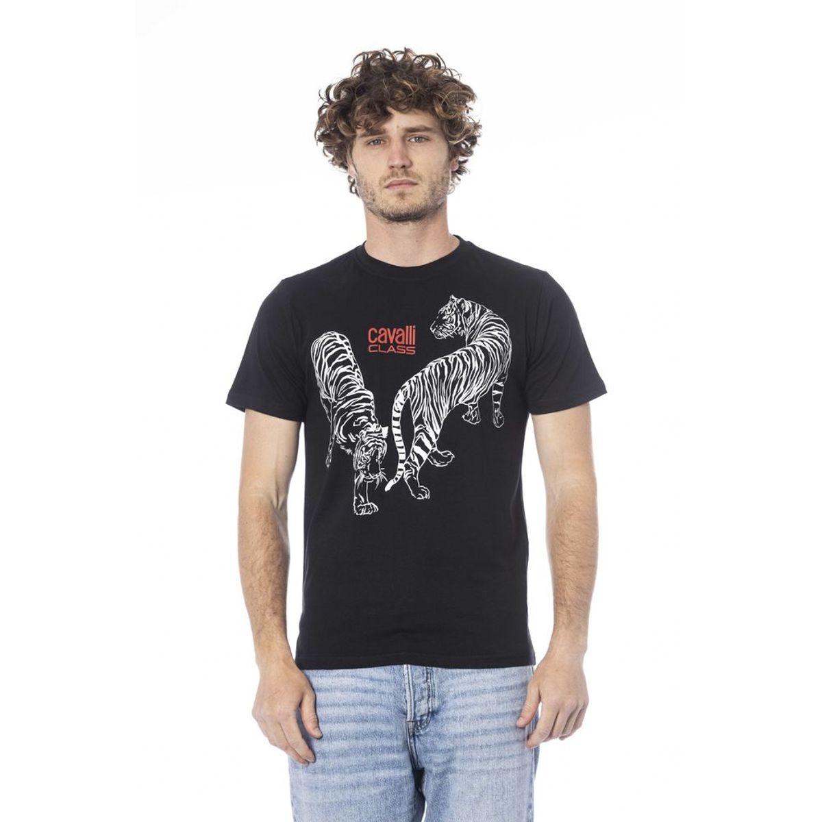 Cavalli Class Black Cotton T-Shirt