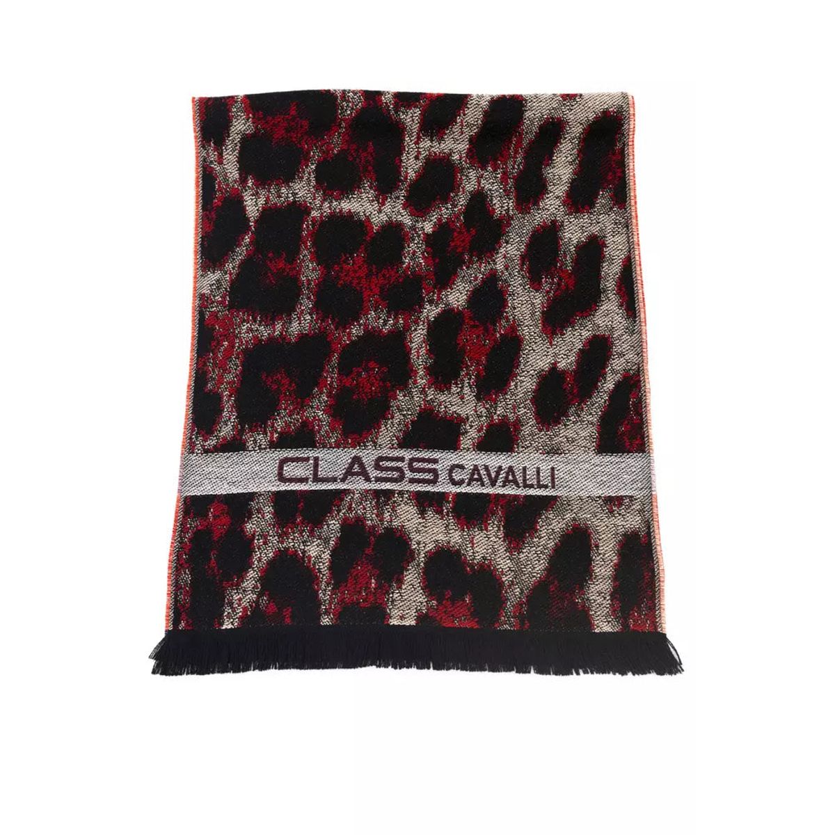 Cavalli Class Burgundy Wool Herre Scarf