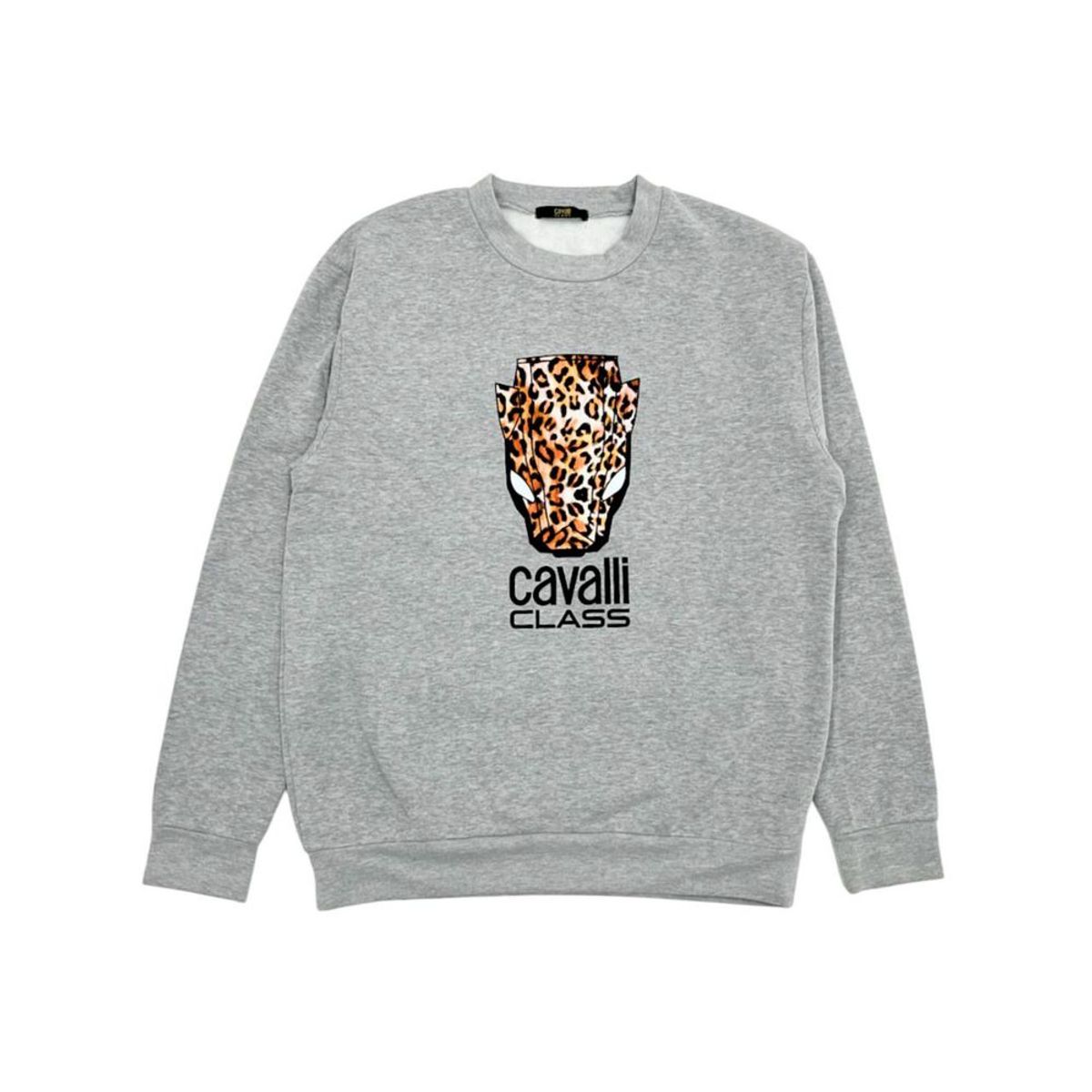 Cavalli Class Gray Polyester Sweater