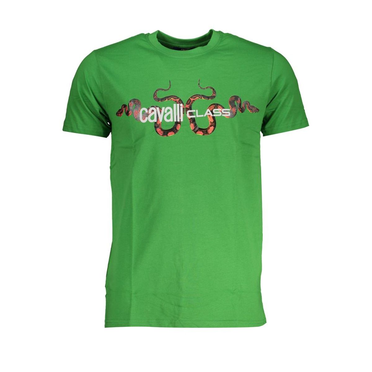 Cavalli Class Green Cotton T-Shirt