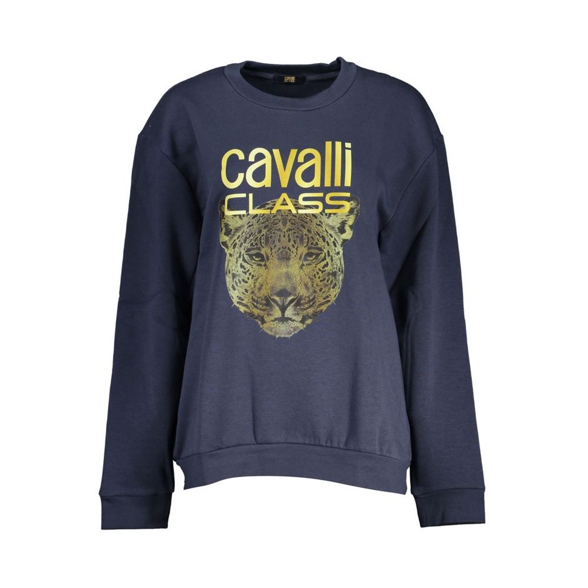 Cavalli Class Elegant Blue Fleece Crew Neck Sweatshirt