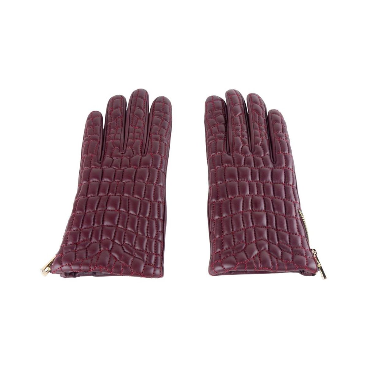 Cavalli Class Elegant Lambskin Leather Gloves in Pink