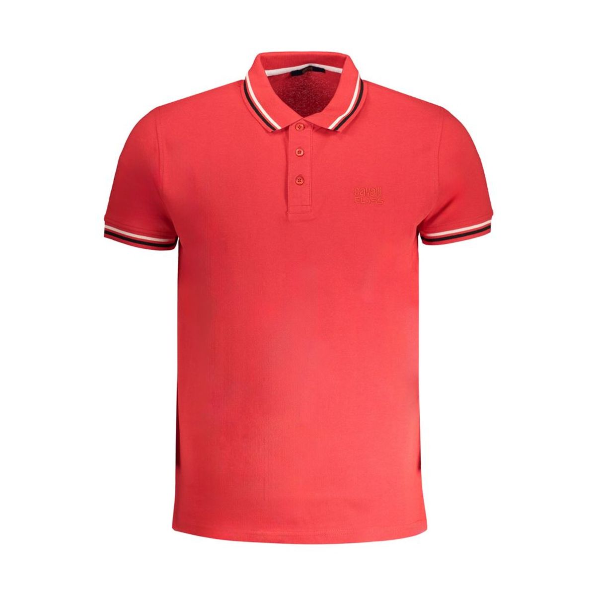 Cavalli Class Red Cotton Polo Shirt