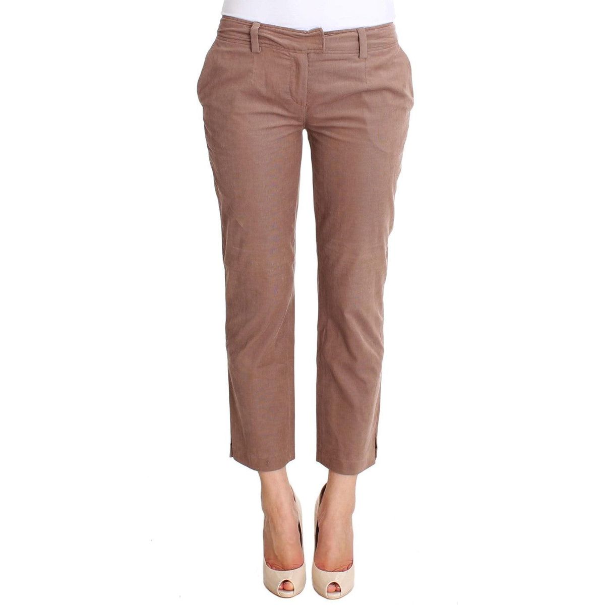 Costume National Chic Brown Cropped Corduroy Pants