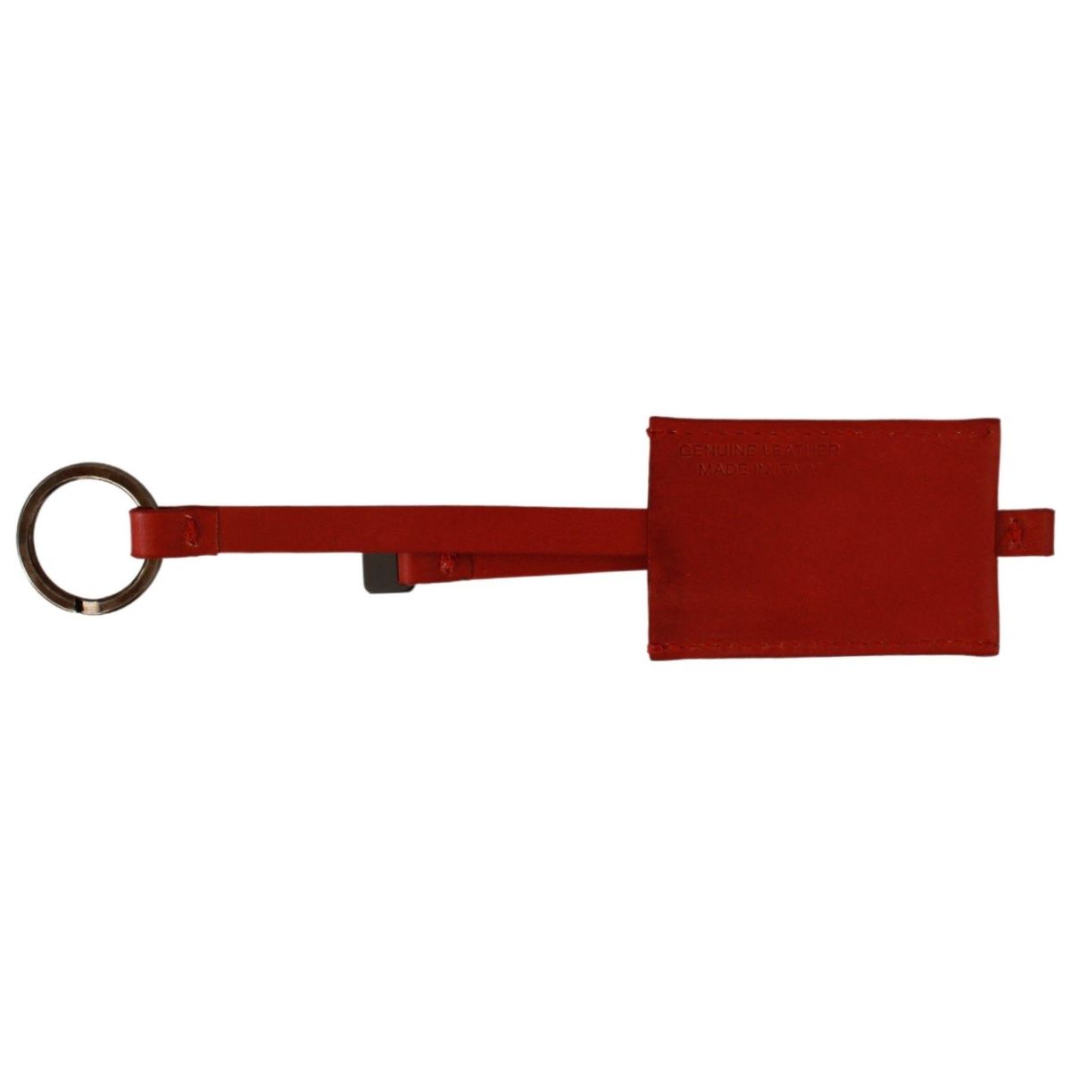 Costume National Elegant Leather and Metal Keychain - Red