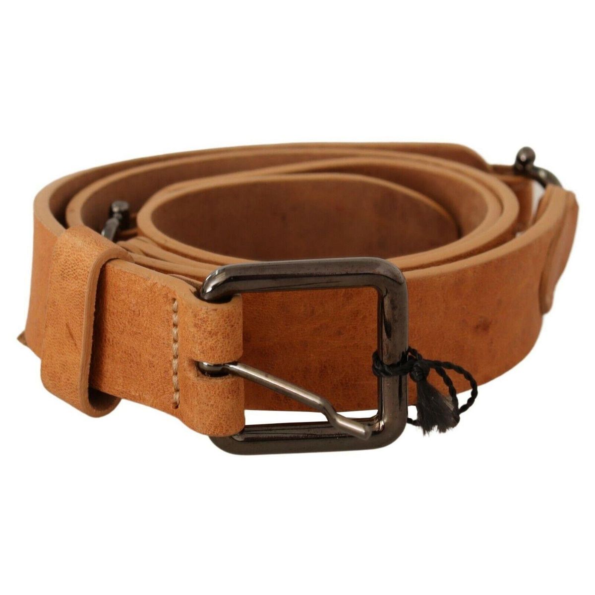 Costume National Elegant Light Brown Fashion Belt with Black-Tone Buckle