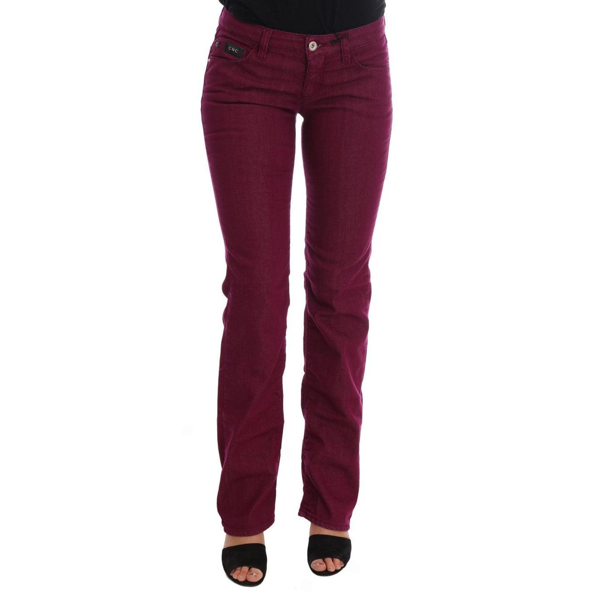 Costume National Sleek Red Straight Fit Luxury Jeans