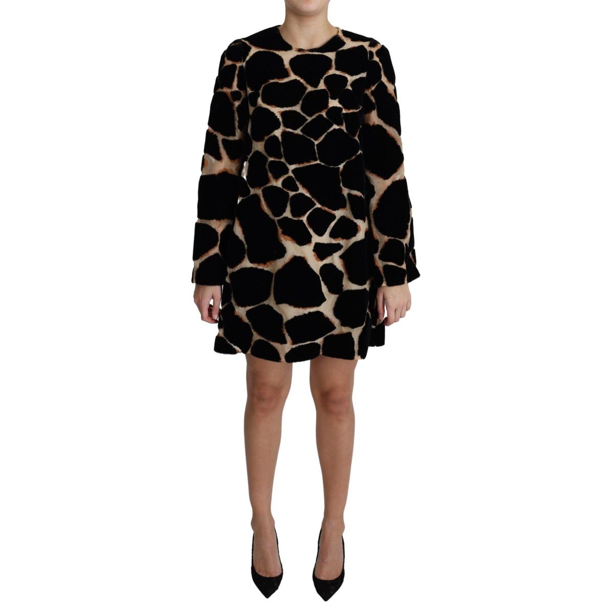 Dolce & Gabbana Chic Giraffe Print Shift Mini Dress