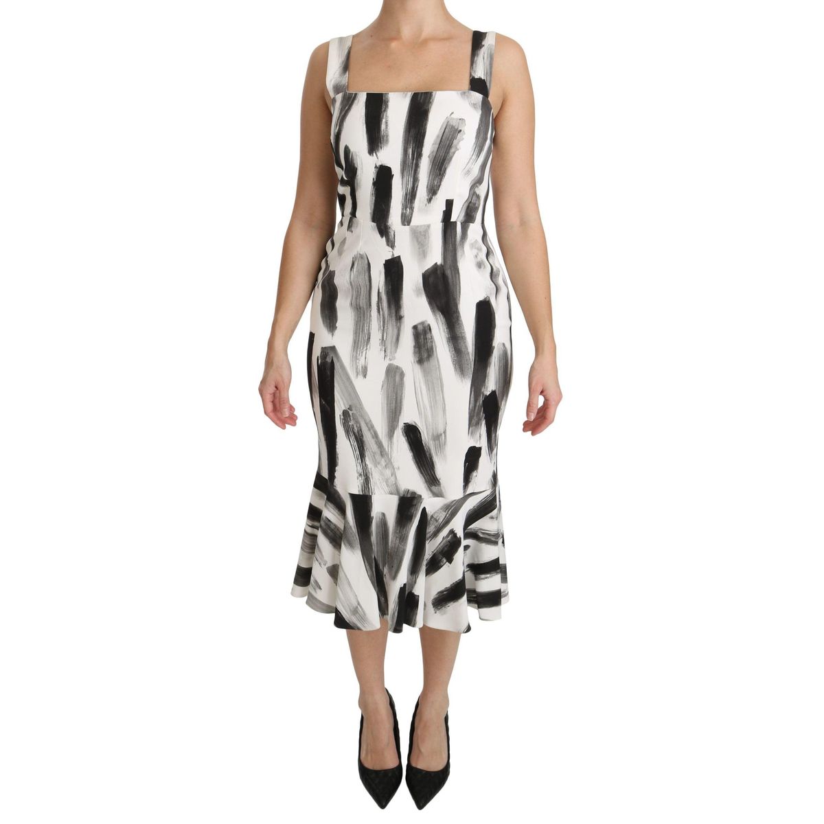 Dolce & Gabbana Chic Monochrome Sheath Midi Dress