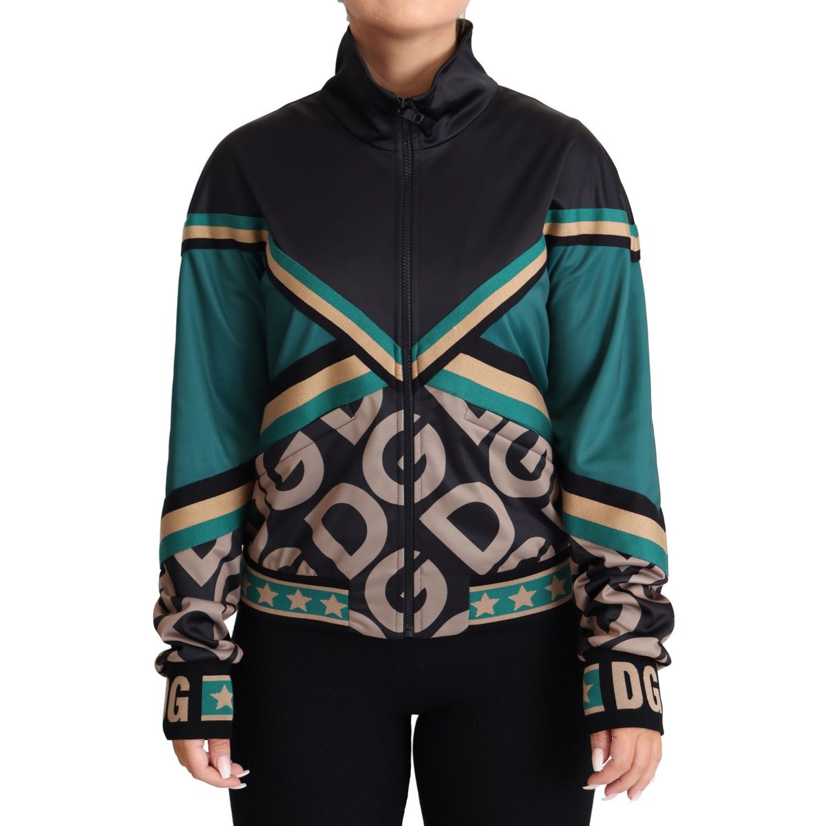 Dolce & Gabbana Chic Multicolor Track Jacket with Logo Mania