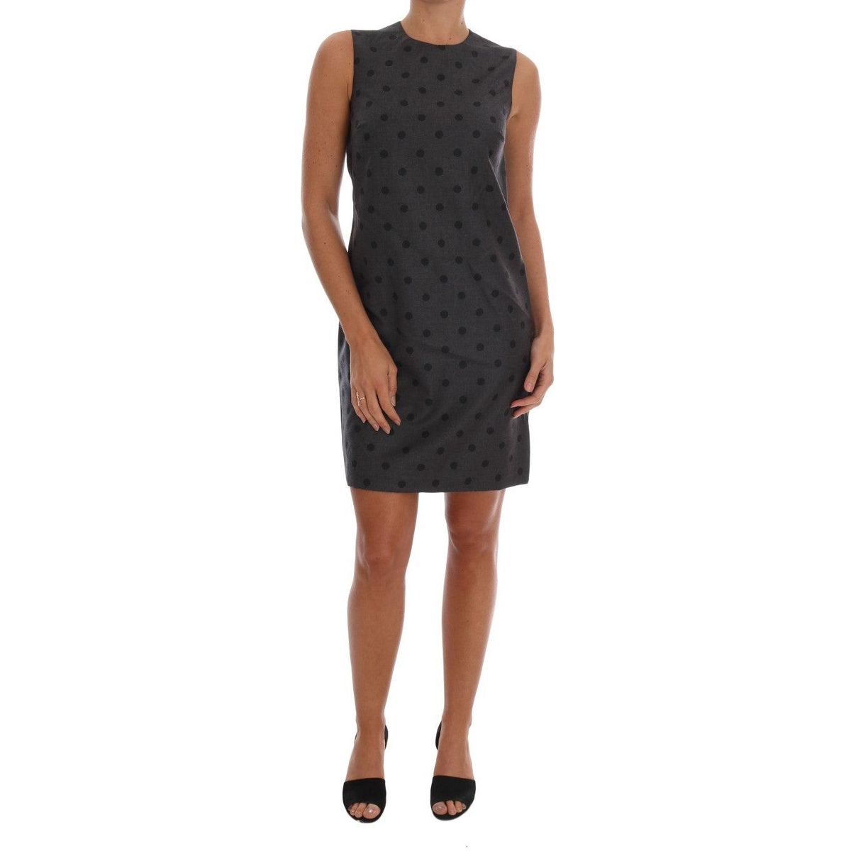 Dolce & Gabbana Chic Sleeveless Polka Dot Wool Dress