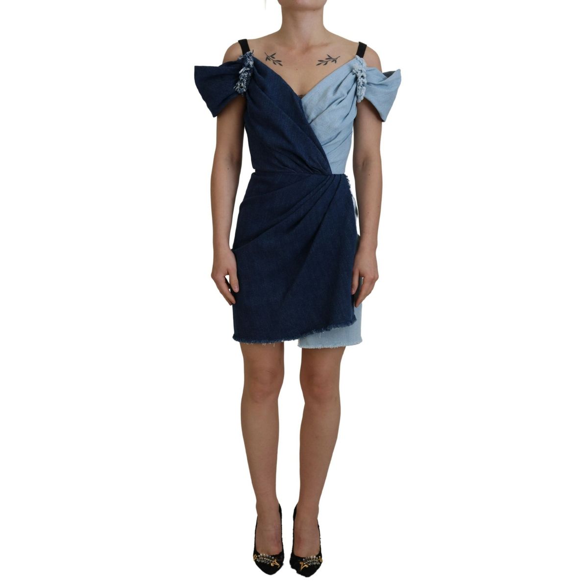 Dolce & Gabbana Chic Two Tone Denim Sheath Dress