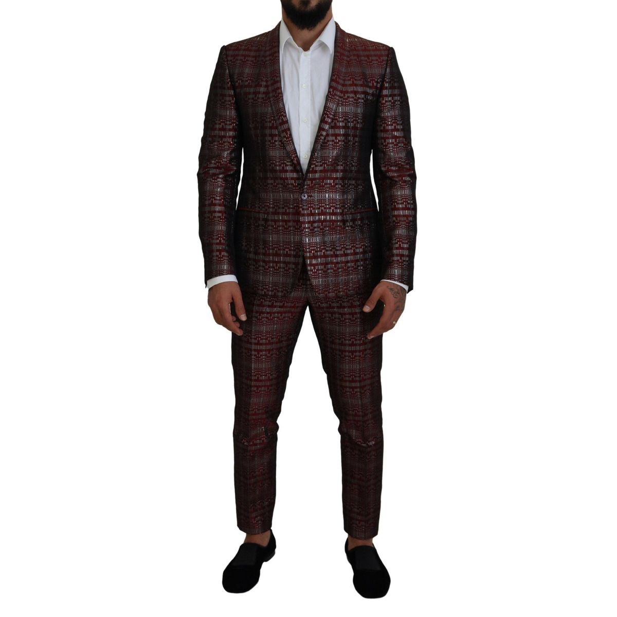 Dolce & Gabbana Bordeaux Fantasy Slim Fit Two-Piece Suit