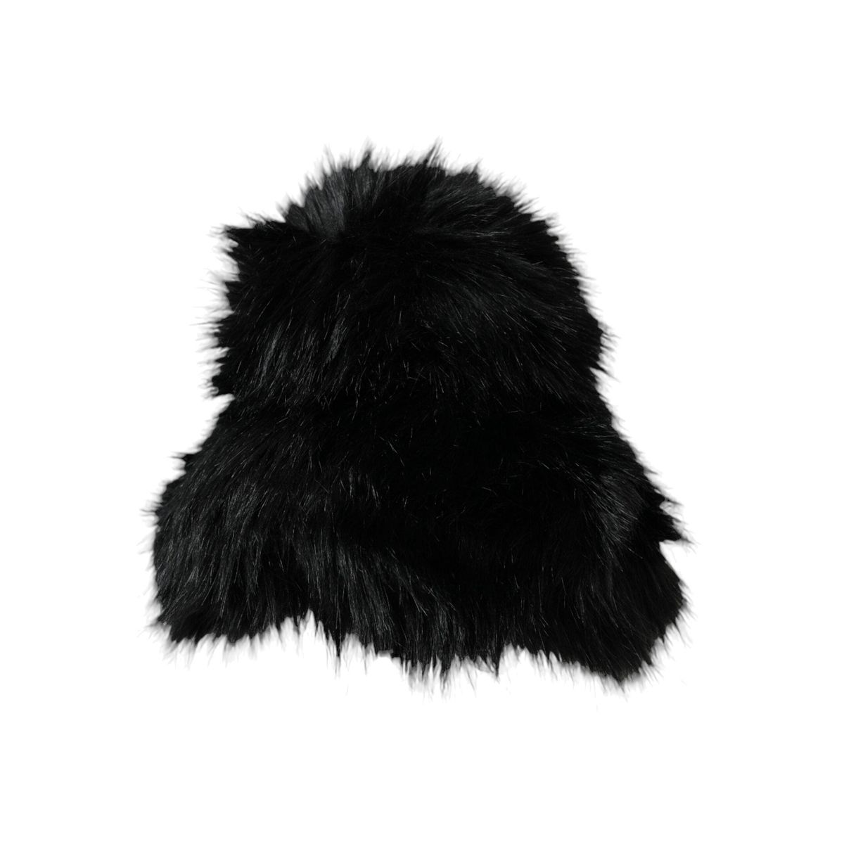 Dolce & Gabbana Black Faux Fur Womens Bucket Hat