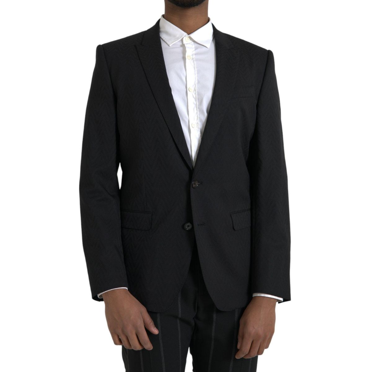 Dolce & Gabbana Black MARTINI Slim Fit Jacket Coat Blazer