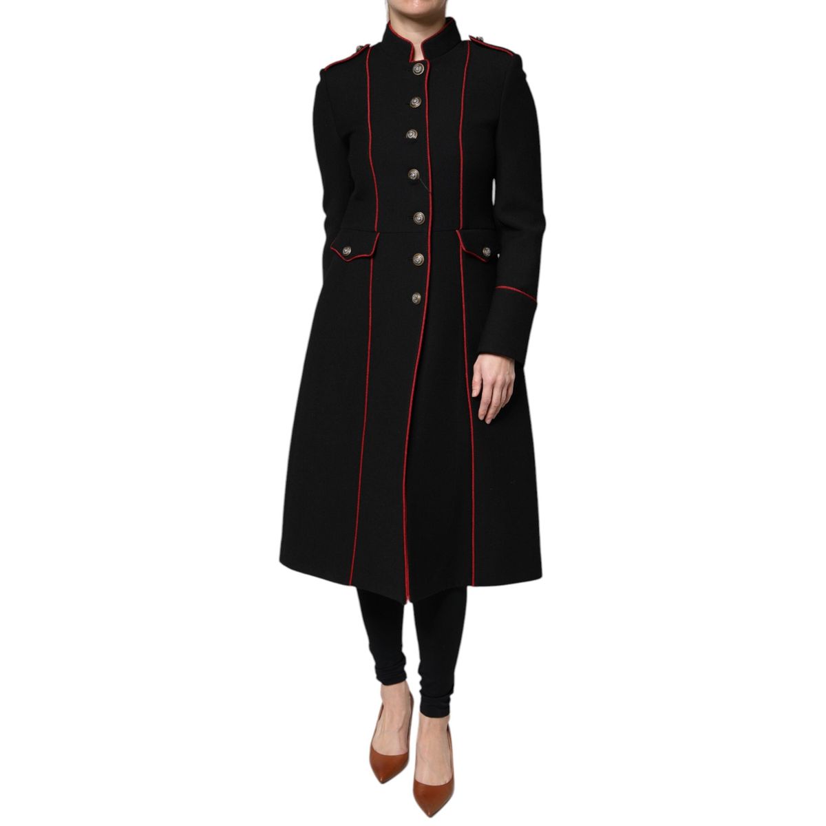 Dolce & Gabbana Black Single Breasted Trench Coat Jacket