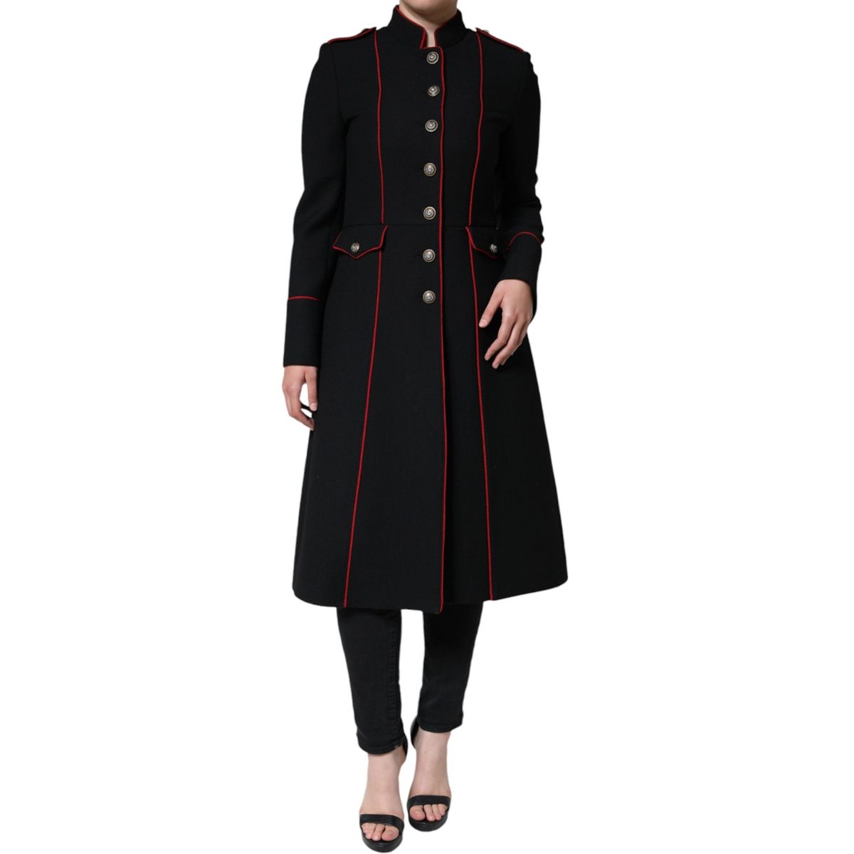 Dolce & Gabbana Black Single Breasted Trench Coat Jacket