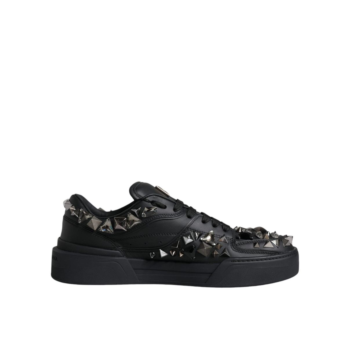 Dolce & Gabbana Black Studded Low Top Herre Sneakers Shoes